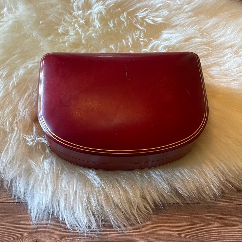 Antique/vintage Leather Jewelry/Trinket Box ~ Italy